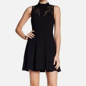 BCBGeneration fit &flare black mini cocktail dress